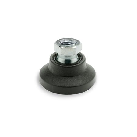 Otto Ganter Levelling Feet Foot Plastic Female Thread Steel, GN 343.3